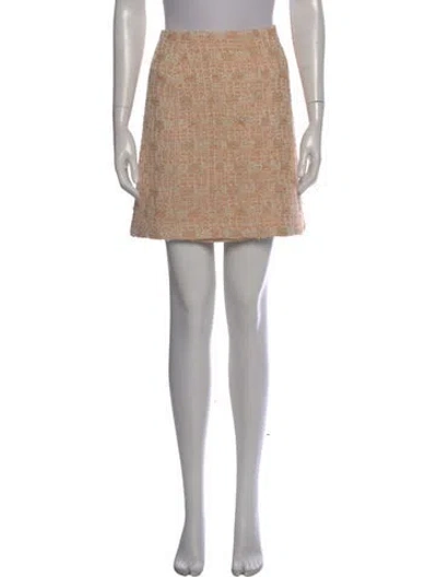 Pre-owned St John Tweed Pattern Mini Skirt W/ Tags In Neutral