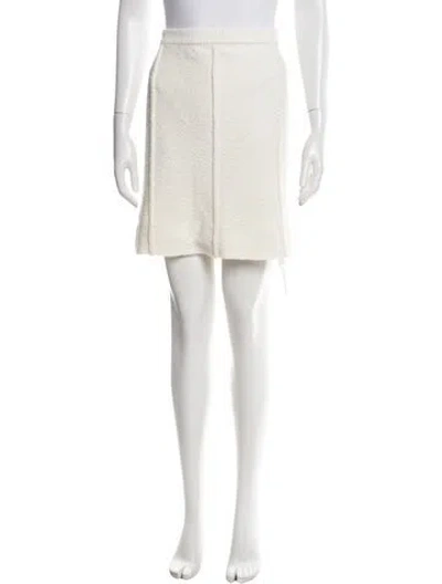 Pre-owned St John Tweed Pattern Mini Skirt W/ Tags In Neutral