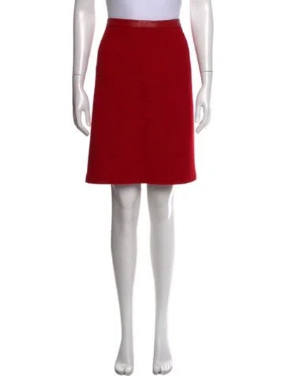 Pre-owned St John Tweed Pattern Mini Skirt W/ Tags In Red