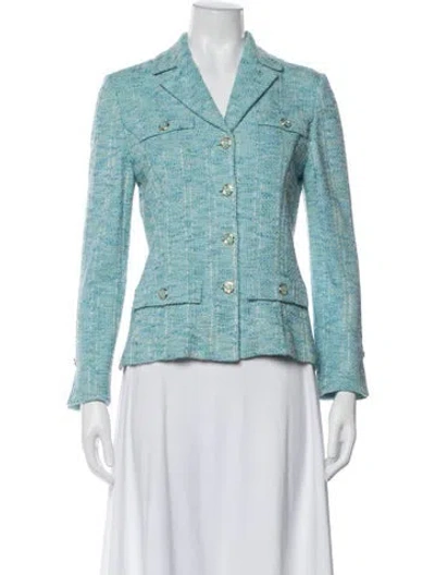 Pre-owned St John Tweed Pattern Set In Blue