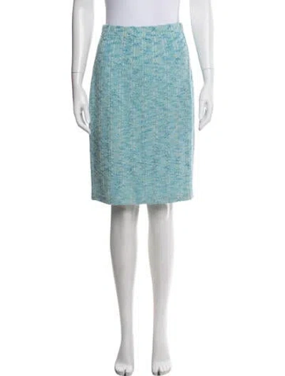 Pre-owned St John Tweed Pattern Set In Blue
