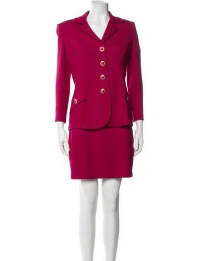 Pre-owned St John Tweed Pattern Skirt Suit In Multi