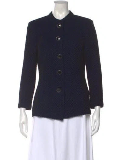 Pre-owned St John Tweed Pattern Sweater In Black