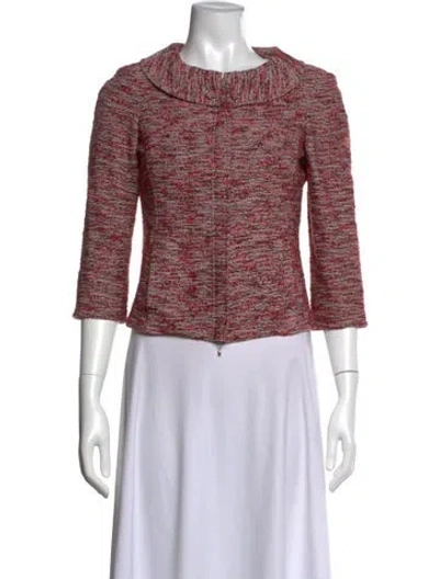 Pre-owned St John Tweed Pattern Sweater In Multicolor