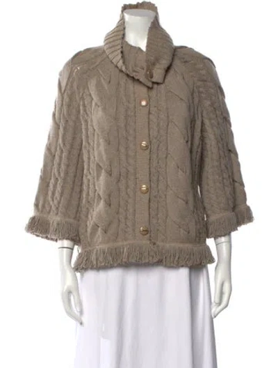 Pre-owned St John Tweed Pattern Sweater In Neutrals