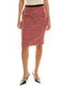 St John St. John Tweed Pencil Skirt In Red