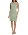 St John St. John Tweed Sheath Dress In Blue