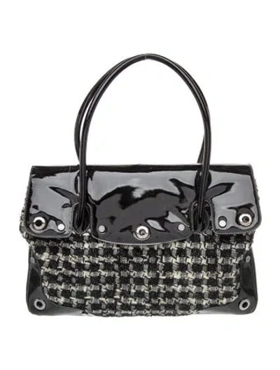 Pre-owned St John Tweed Shoulder Bag In Black