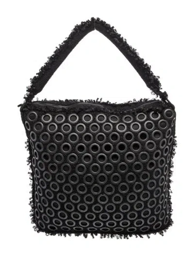 Pre-owned St John Tweed Shoulder Bag In Black