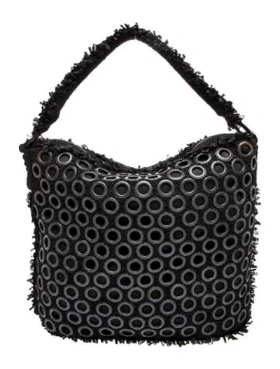 Pre-owned St John Tweed Shoulder Bag In Black