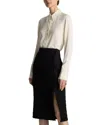 St John Textured Tweed Skirt In Black