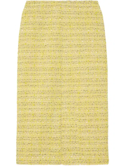 St John Tweed Skirt In Yellow