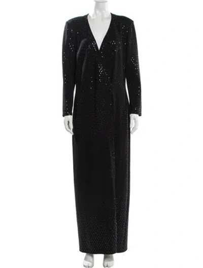 Pre-owned St John Tweed Striped Coat In Black