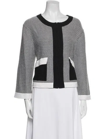Pre-owned St John Tweed Striped Evening Jacket In Multi
