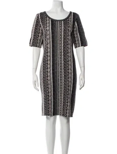 Pre-owned St John Tweed Striped Top In Black