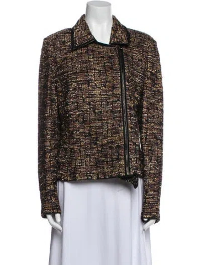 Pre-owned St John Tweed Tweed Pattern Blazer In Multi