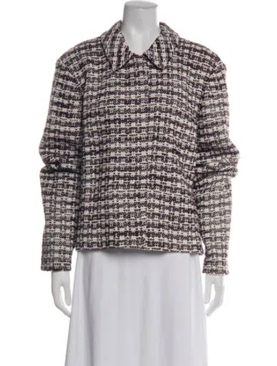 Pre-owned St John Tweed Tweed Pattern Blazer In Multicolor