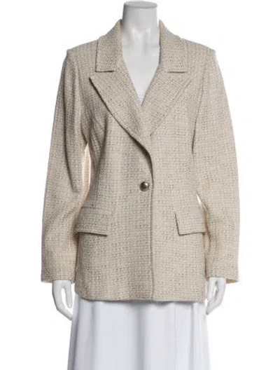 Pre-owned St John Tweed Tweed Pattern Blazer In Neutral