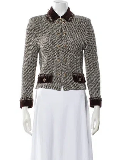 Pre-owned St John Tweed Tweed Pattern Evening Jacket In Multi