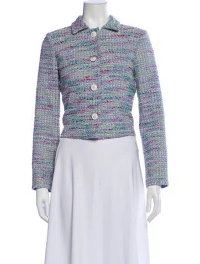 Pre-owned St John Tweed Tweed Pattern Evening Jacket In Multi
