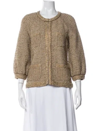 Pre-owned St John Tweed Tweed Pattern Evening Jacket W/ Tags In Neutral