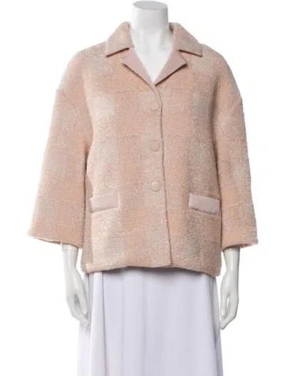 Pre-owned St John Tweed Tweed Pattern Jacket In Neutral