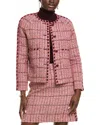 St John St. John Tweed Wool-blend Jacket In Pink