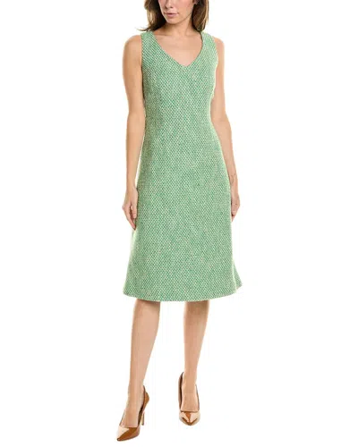 St John St. John Tweed Wool-blend Dress In Green