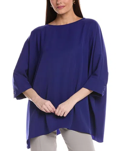 ST JOHN TWILL 3/4 SLEEVE DRAPED BLOUSE