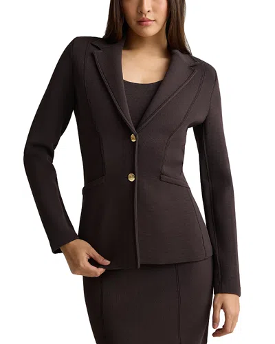 St John Two Button Knit Blazer In Burgundy