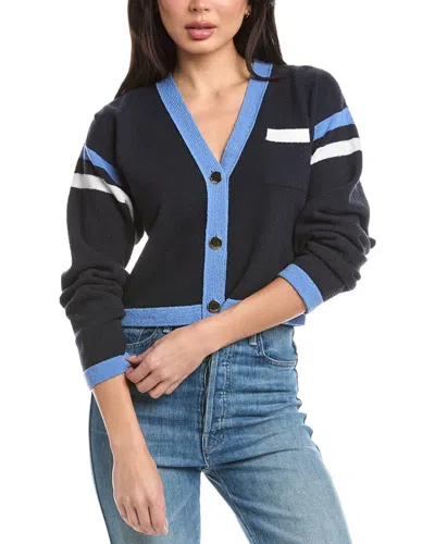 St John St. John Two Stripe Wool-blend Cardigan Top