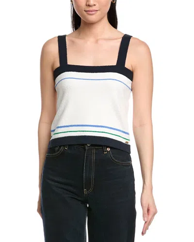 St John St. John Two Stripe Wool-blend Tank In White