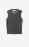 St John Sequin Front Knit Top In Ltgm