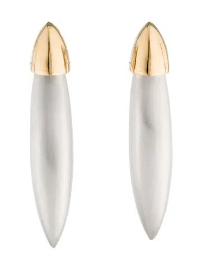 Pre-owned St John Two-tone Drop Earrings In Multi