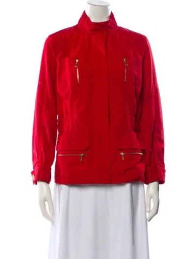 Pre-owned St John Utility Jacket In Red