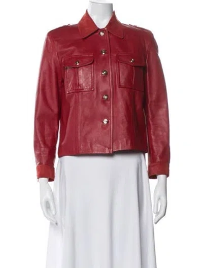 Pre-owned St John Utility Jacket In Red