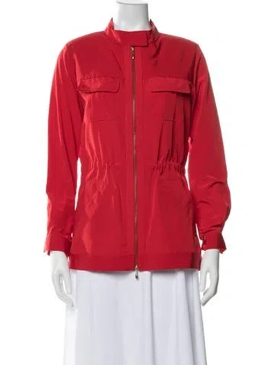 Pre-owned St John Utility Jacket In Red