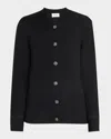 St John Merino Knit V-neck Cardigan In Bkon