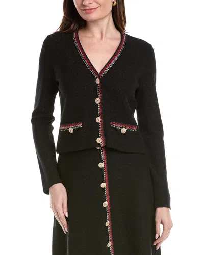 St John St. John V-neck Four Button Jacket In Black