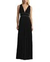 St John Pleated Italian Gown In Black