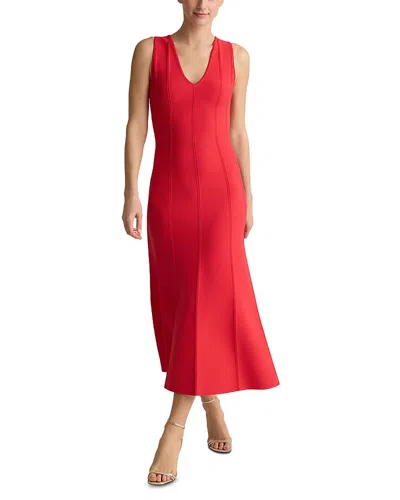 St John St. John Odette Valley Knit Midi Dress In Red