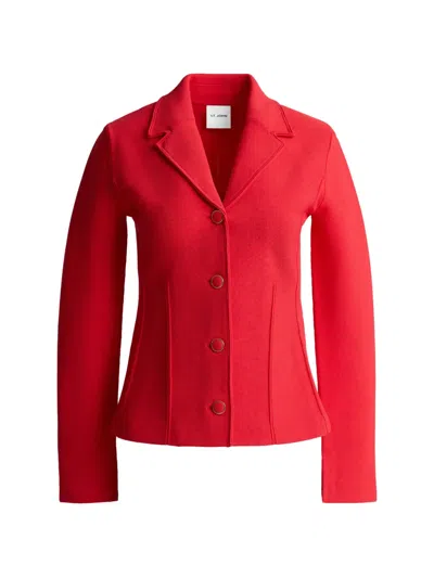 St John Valley Knit Long Sleeve Jacket In Red