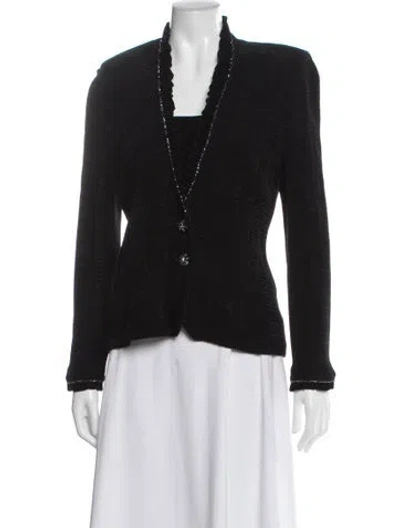 Pre-owned St John Velour Evening Jacket In Black