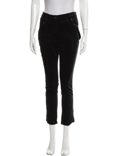 Pre-owned St John Velvet Straight Leg Pants In Black