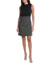 St John St. John Velvet Tweed Wool-blend Mini Dress In Black