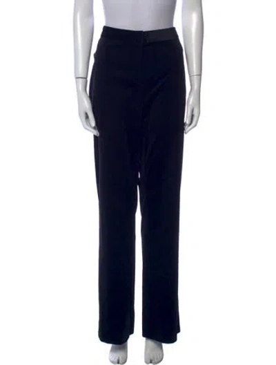 Pre-owned St John Velvet Wide Leg Pants In Blue