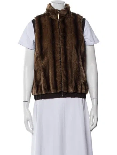 Pre-owned St John Vest In Brown