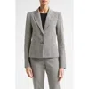 St John St. John Vichy Houndstooth Cotton Blend Jacket In Multi