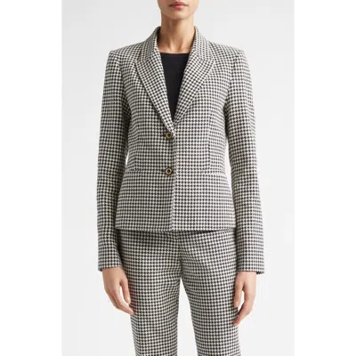 St John St. John Vichy Houndstooth Cotton Blend Jacket In Multi