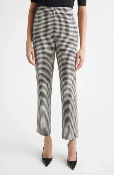 St John St. John Vichy Houndstooth Cotton Blend Trousers In Black